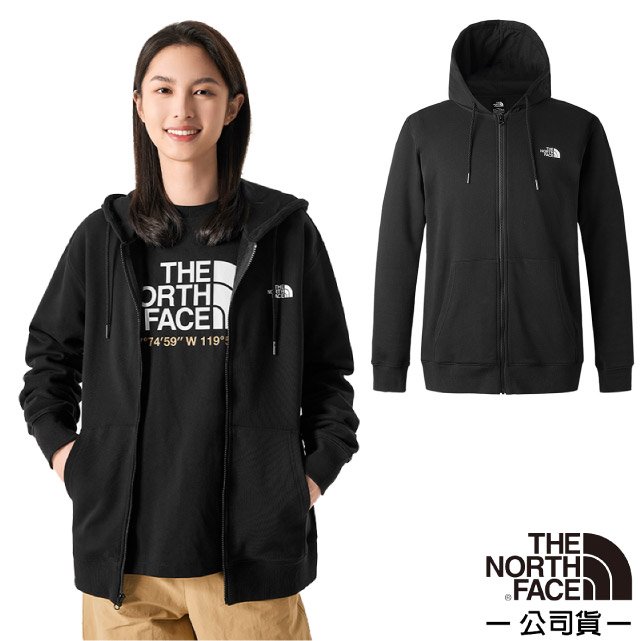 【The North Face】男女U TNF FULL ZIP KNIT TOP 機能長袖連帽外套83OR-JK3 黑✿30E010